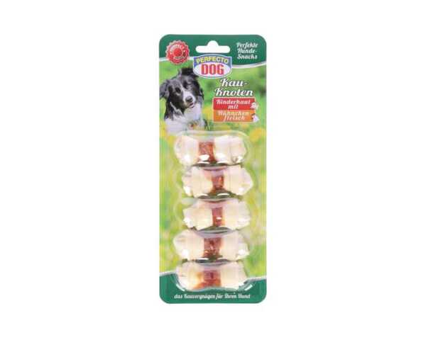 Bild 1 von Perfecto Dog Hundesnack Kauknoten Rinderhaut Hühnchenfleisch 5er 65 g