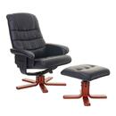 Bild 1 von Relaxsessel MCW-E30, Fernsehsessel Liegesessel TV-Sessel mit Hocker ~ Kunstleder schwarz