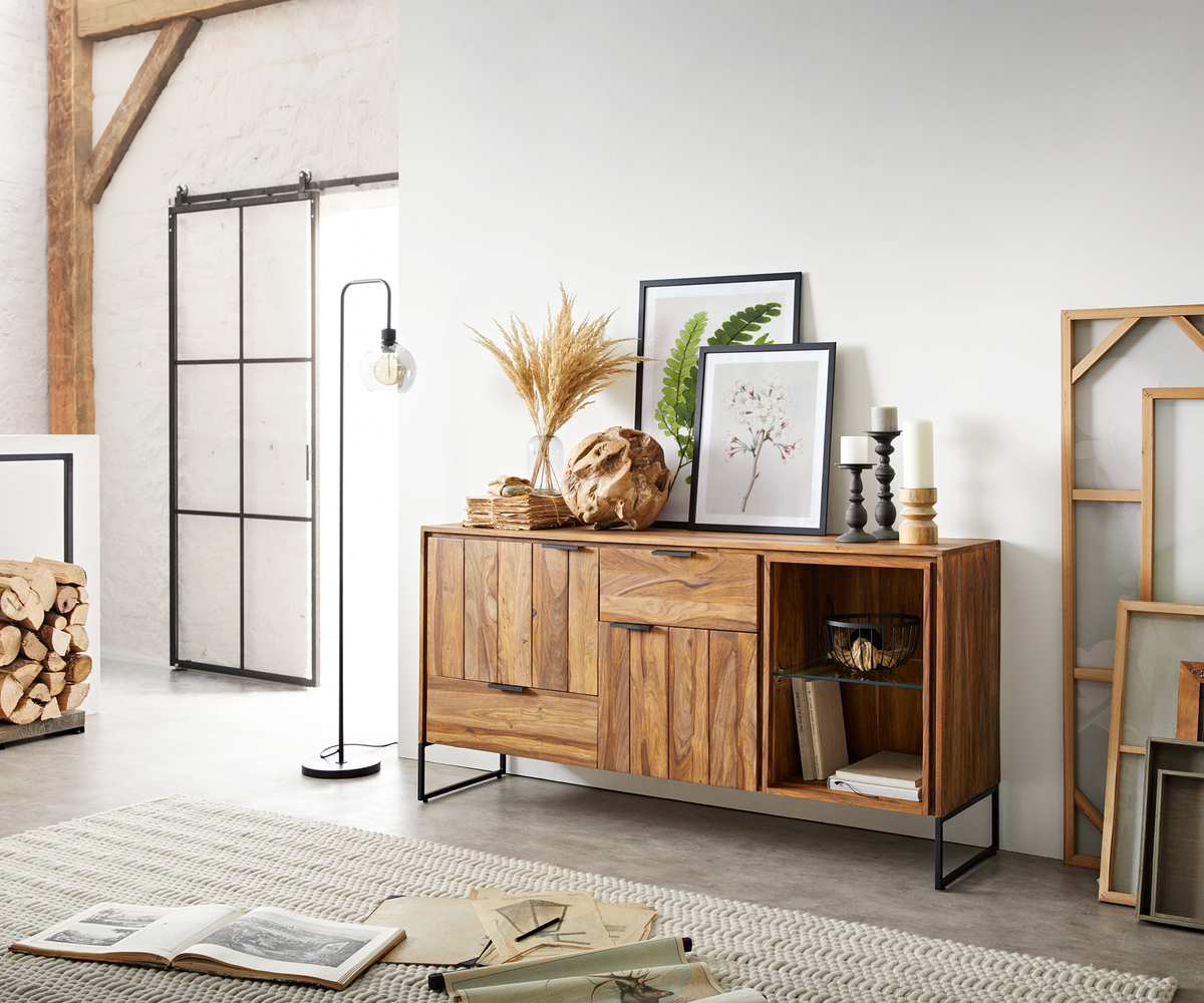 Bild 1 von Sideboard Nook 160 cm Sheesham Natur 2 Türen 2 Schübe