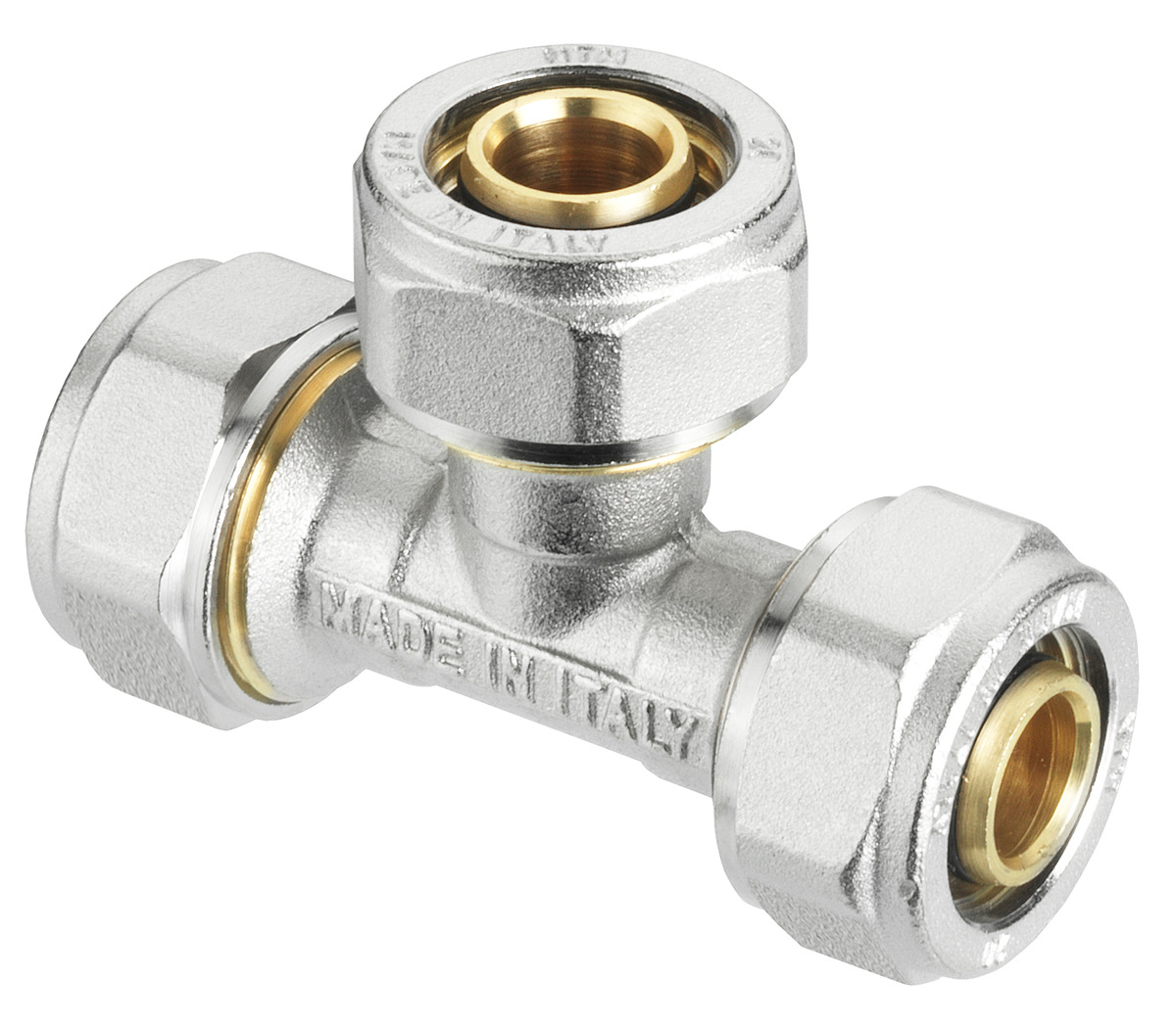 Bild 1 von Cornat Schraub-T-Stück komplett ø 20 mm Messing vernickelt