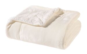 WOHNWOHL® Flauschige Sherpa Kuscheldecke • Mikrofaser Wohndecke • Fleecedecke als Sofaüberwurf • Sofadecke/Tagesdecke/Wohnzimmerdecke • Teddyfleece Decke für Bett und Sofa