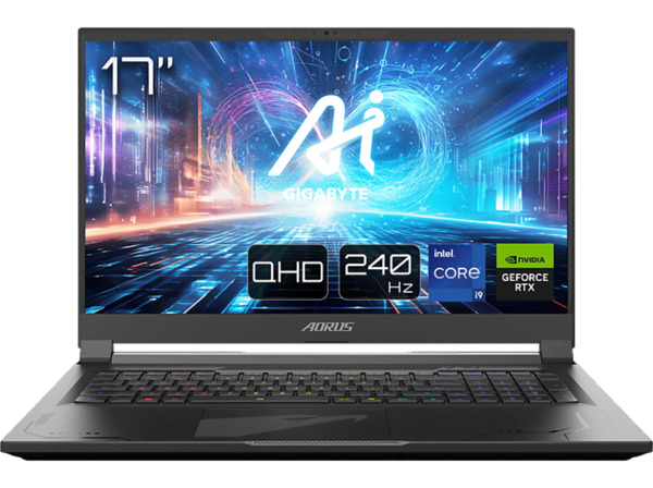 Bild 1 von GIGABYTE AORUS 17X, Gaming Notebook, mit 17,3 Zoll Display, Intel® Core™ i9,i9-14900HX Prozessor, 32 GB RAM, 2 TB SSD, NVIDIA GeForce RTX™ 4080, Schwarz, Windows 11 (64 Bit), Schwarz