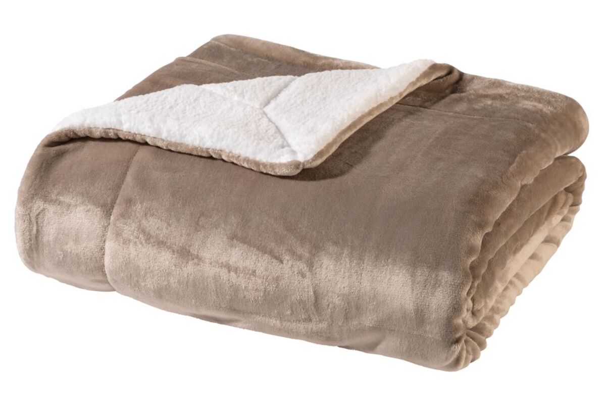 Bild 1 von WOHNWOHL® Flauschige Sherpa Kuscheldecke • Mikrofaser Wohndecke • Fleecedecke als Sofaüberwurf • Sofadecke/Tagesdecke/Wohnzimmerdecke • Teddyfleece Decke für Bett und Sofa