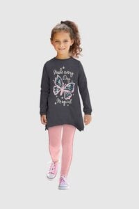 KIDSWORLD Longshirt & Leggings für kleine Mädchen (Set, 2-tlg) mit Glitzerdetails