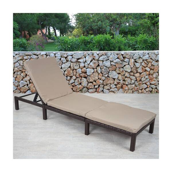 Bild 1 von Poly-Rattan Sonnenliege MCW-A51, Relaxliege Gartenliege Liege ~ Basic braun, Kissen creme