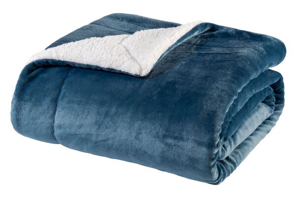 Bild 1 von WOHNWOHL® Flauschige Sherpa Kuscheldecke • Mikrofaser Wohndecke • Fleecedecke als Sofaüberwurf • Sofadecke/Tagesdecke/Wohnzimmerdecke • Teddyfleece Decke für Bett und Sofa