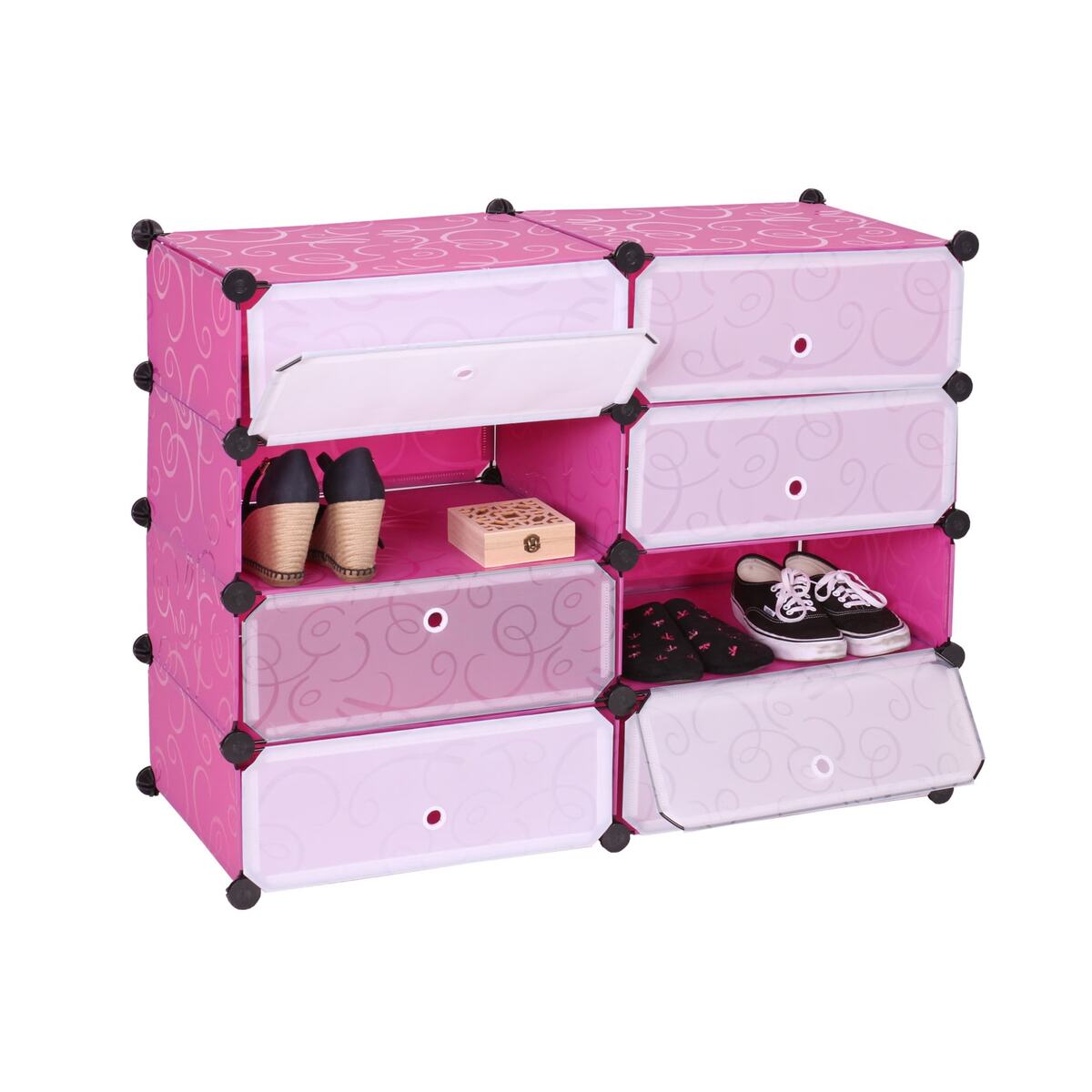 Bild 1 von Schuhschrank MCW-B66, Schuhablage Schrank Steckregal Aufbewahrung, 8 Fächer 73x92x36cm ~ rosa