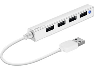 SPEEDLINK SNAPPY SLIM USB Hub 4-Port, HUB, Weiß, Weiß