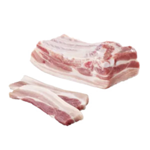 Deutscher frischer Schweinebauch mit Knochen