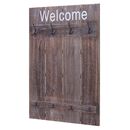 Bild 1 von Wandgarderobe MCW-C89 Welcome, Garderobe Garderobenpaneel, Shabby-Look Vintage, 91x60cm ~ braun, shabby