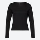 Bild 1 von Damen-Langarmshirt mit Karree-Ausschnitt, Black