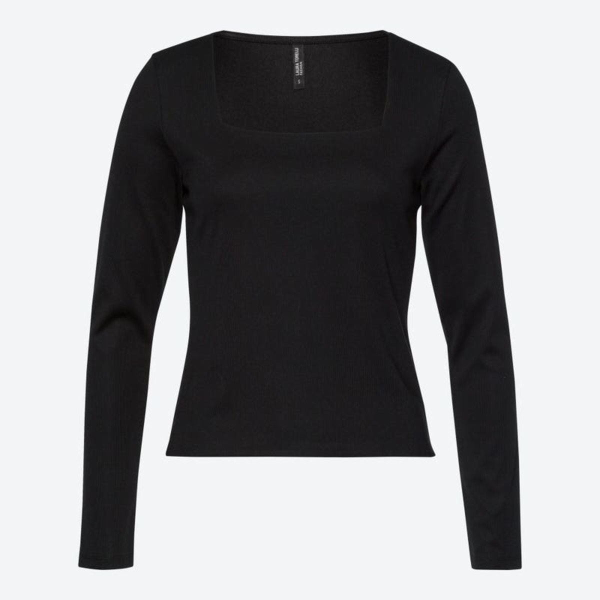 Bild 1 von Damen-Langarmshirt mit Karree-Ausschnitt, Black
