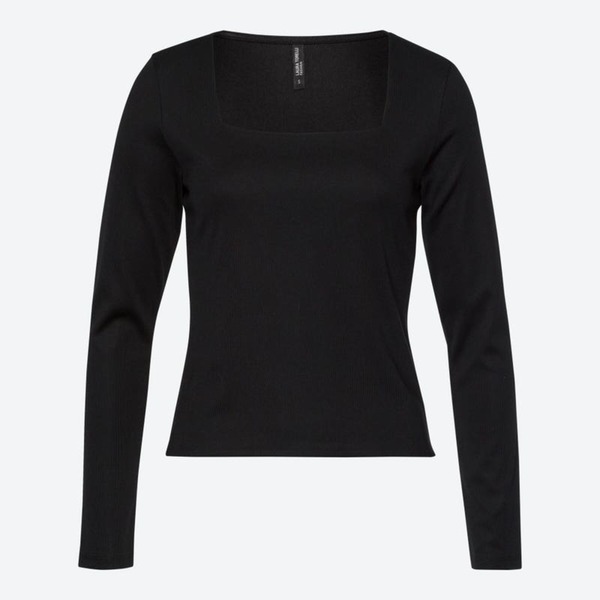 Bild 1 von Damen-Langarmshirt mit Karree-Ausschnitt, Black