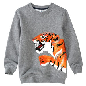 Jungen Sweatshirt mit Wendepailletten GRAU