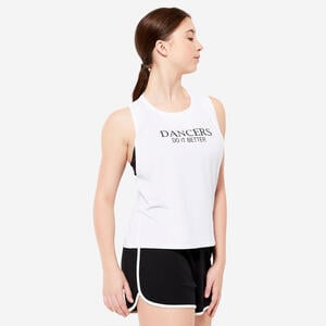 Tanztop Damen Modern Jazz breite Armpartie - weiss Weiß