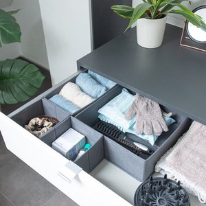 Schubladenorganizer, 4er-Set, ca. 28x28x11cm, NKD-EMMA, Gray