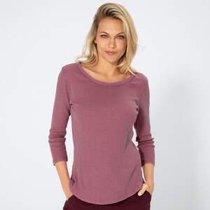 Damen-Langarmshirt aus reiner Baumwolle, Pink