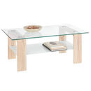 Bild 1 von Carryhome Couchtisch, Weiß, Sonoma Eiche, Glas, Holzwerkstoff, rechteckig, eckig, 65x45x110 cm, Wohnzimmer, Wohnzimmertische, Couchtische, Glas-Couchtische