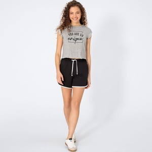 Damen-Shorts mit Besatz, Black