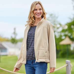 Damen-Jacke mit Scuba-Material, Light-brown