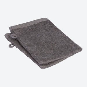 Frottee-Waschhandschuh, PREMIUM, 16x21cm, 2er-Pack, Anthracite