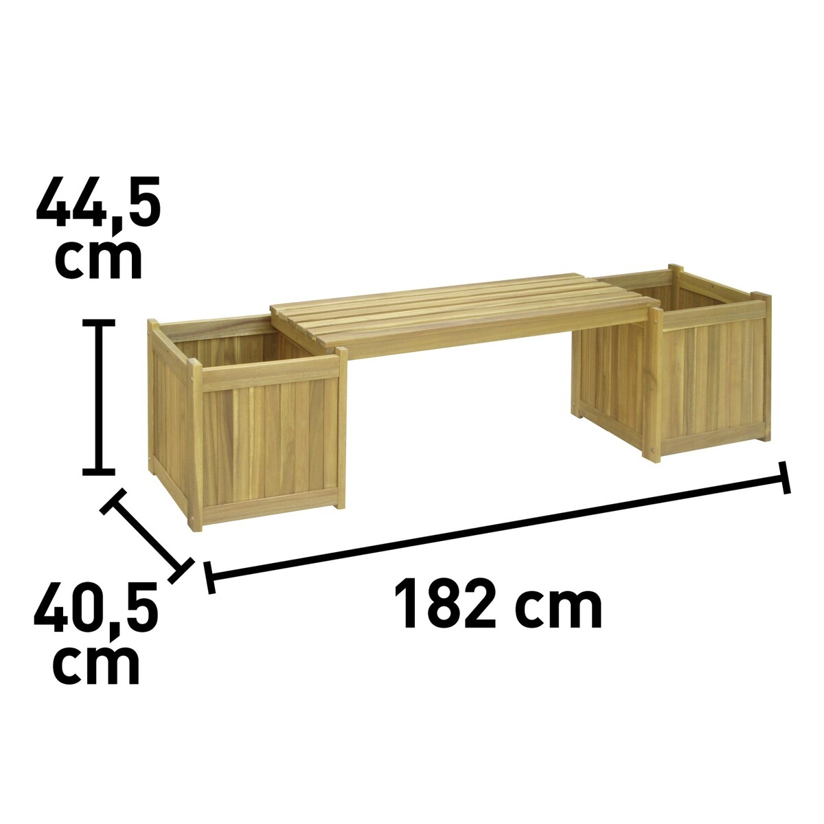 Bild 4 von Gartenbank Fairbanks 2-Sitzer Akazie 182 cm x 44,5 cm x 40,5 cm mit Pflanzkästen