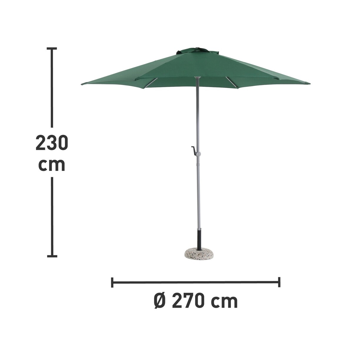 Bild 2 von Marktschirm Floresta Ø 266 cm Grün mit Kurbelmechanik