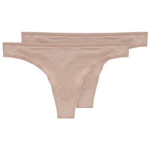 2 Damen Strings aus Mikrofaser BEIGE