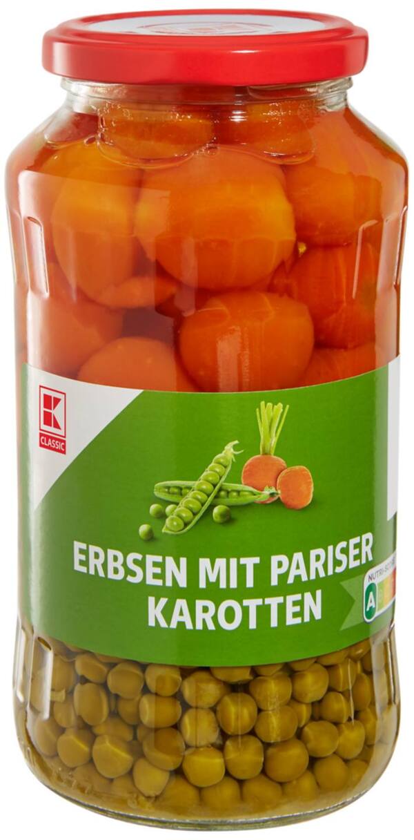 Bild 1 von K-CLASSIC Erbsen mit Pariser Karotten, 660-g-Glas