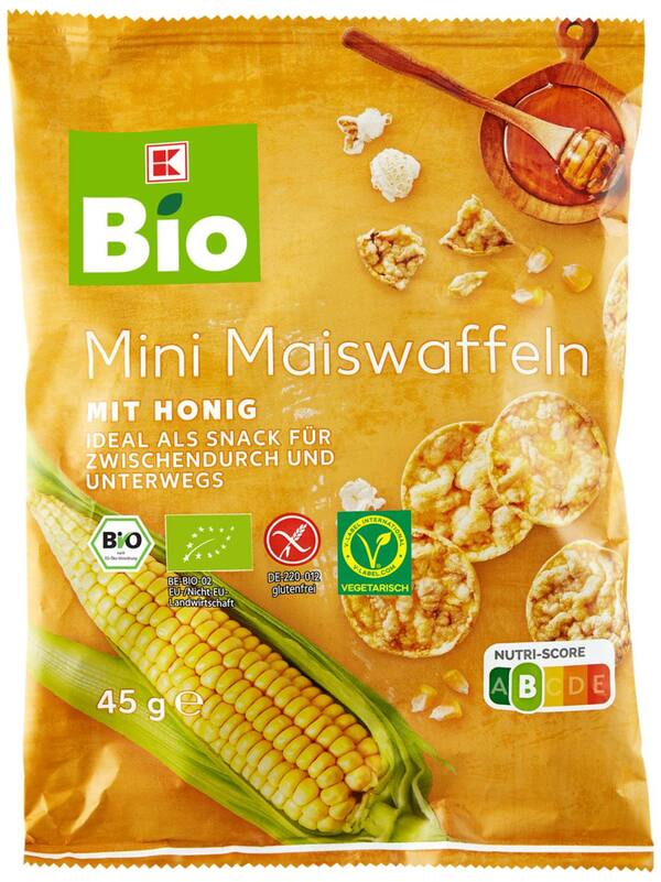 Bild 1 von K-BIO Bio-Mini-Maiswaffeln oder -Reiswaffeln, 45-g-Packg.