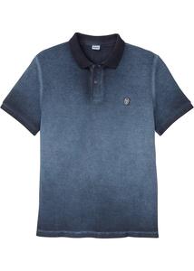 Piquè-Poloshirt in gewaschener Optik, Kurzarm, 48/50 (M), Blau