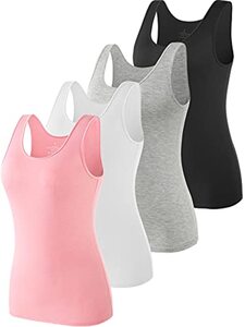 vislivin Elastische Tank Tops für Damen Unterhemden 3/4er Pack