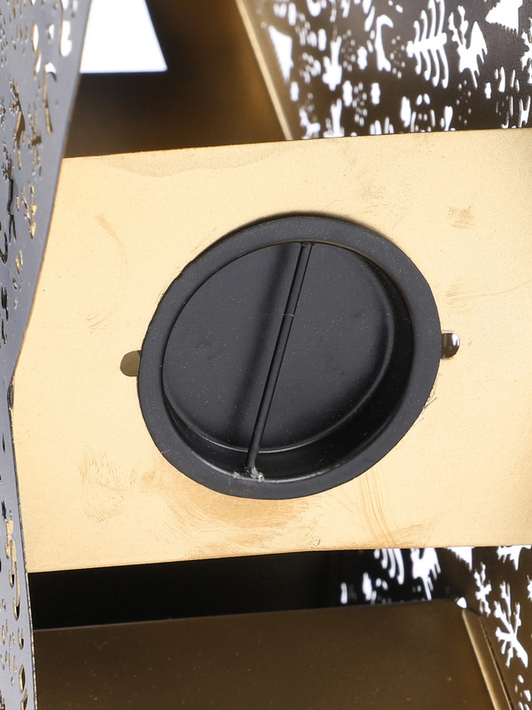 Bild 3 von Metall Laterne zum Aufhängen 23x23cm Schwarz