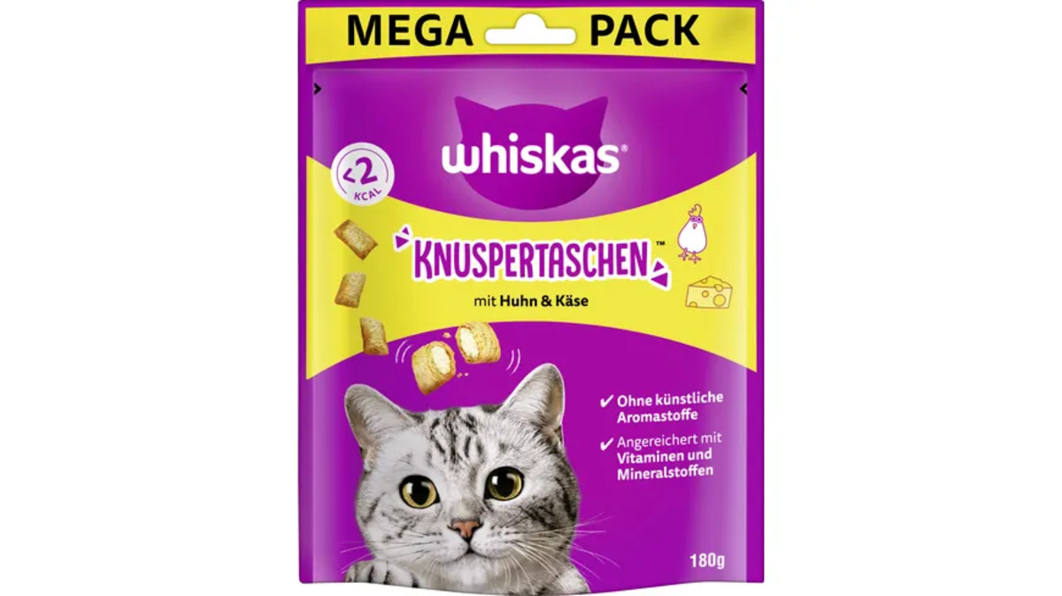 Bild 1 von Whiskas® Knuspertaschen™ Beutel mit Huhn und Käse
