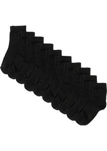 Kurzsocken mit Bio-Baumwolle (10er Pack), 39-42, Schwarz