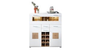 Highboard weiß - Hirnholzoptik - 129 cm - FUN PLUS