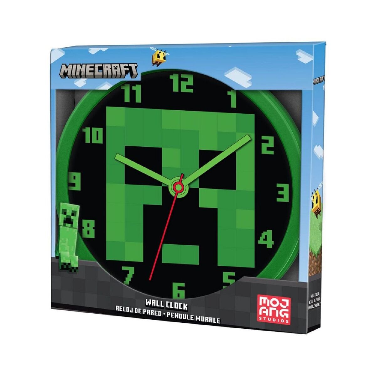 Bild 2 von Minecraft analoge Wanduhr mit 25cm Durchmesser: Stilvolle Zeitmessung für Gamer