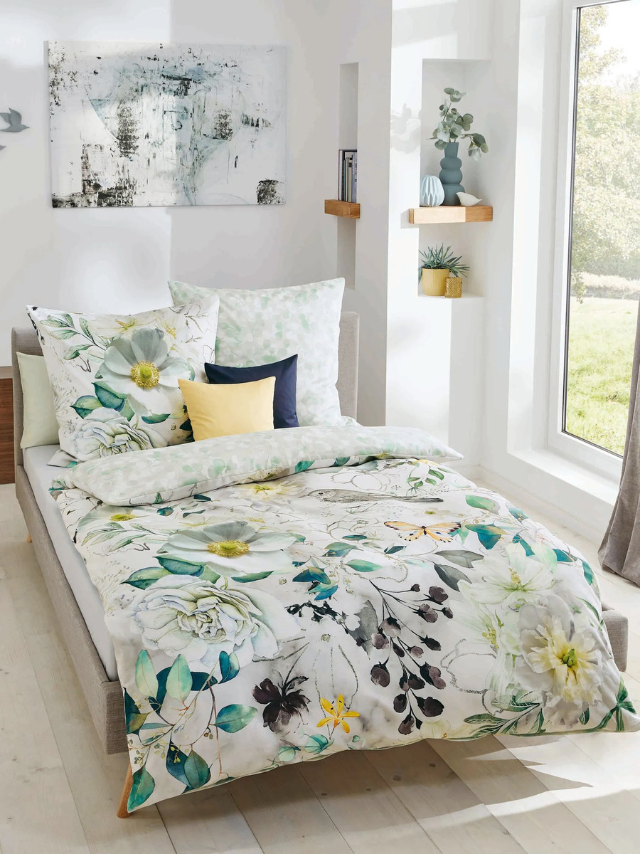 Bild 1 von Satinbettwäsche Jade, 135x200cm Grün