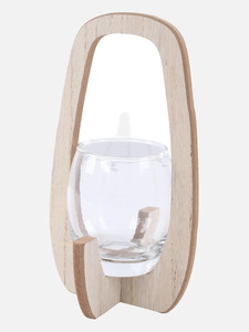 Partylicht mit Holzhalter 12x21cm Braun