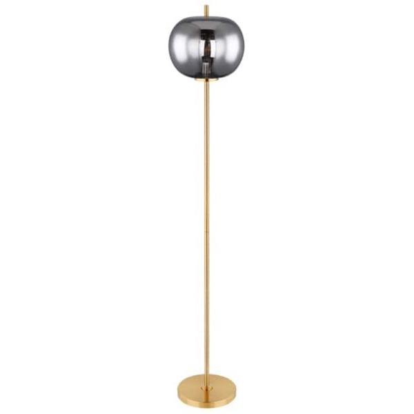 Bild 1 von GLOBO Retrofit Stehlampe Blacky messingfarbig /rauchfarbig 30x30cm H160cm