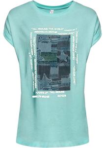 Shirt mit Print, 32/34, Blau