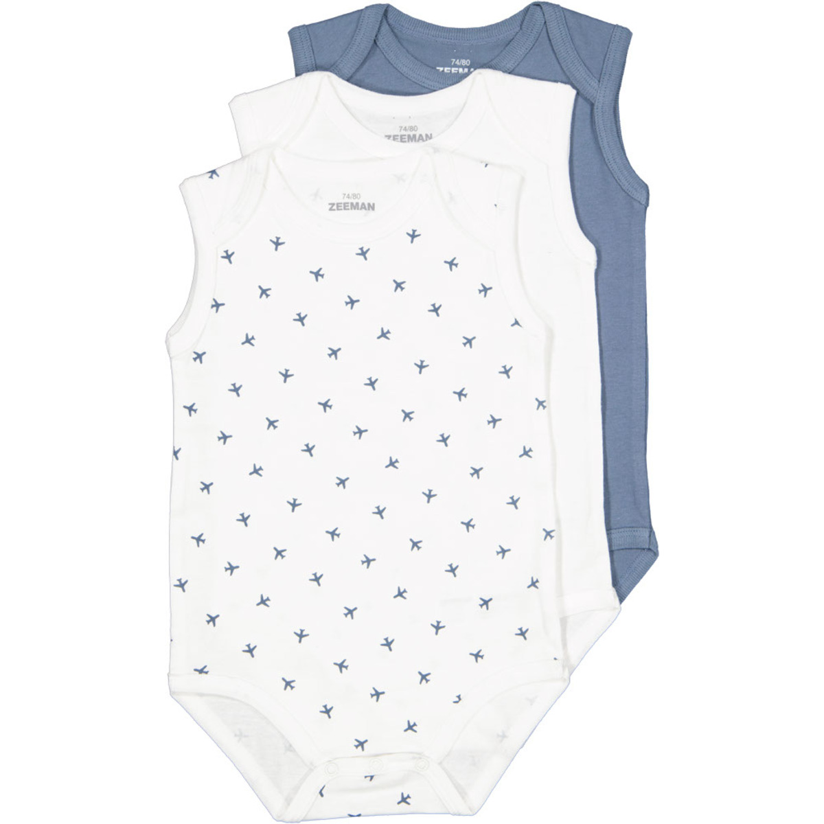 Bild 1 von Babybody Ärmellos Umschlaghals 3er-Pack, Petrol, 62/68