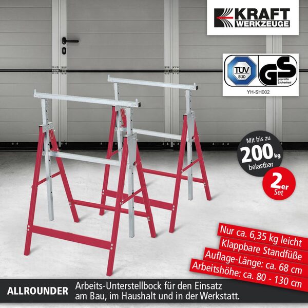 Bild 1 von Kraft Werkzeuge Arbeits- Unterstellbock 2er Set