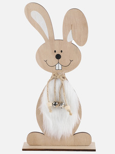 Deko Hase aus Holz, 15x30x4cm Braun