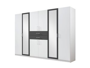 Kleiderschrank Spiegel 270 cm Alpinweiß - graphit - DIVER