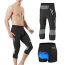 Bild 1 von MEETWEE Herren 3/4 Radhose Fahrradhose, Kompression Radlerhose Leggings Radsport Hose für Männer Elastische Atmungsaktive 3D Schwamm Sitzpolster