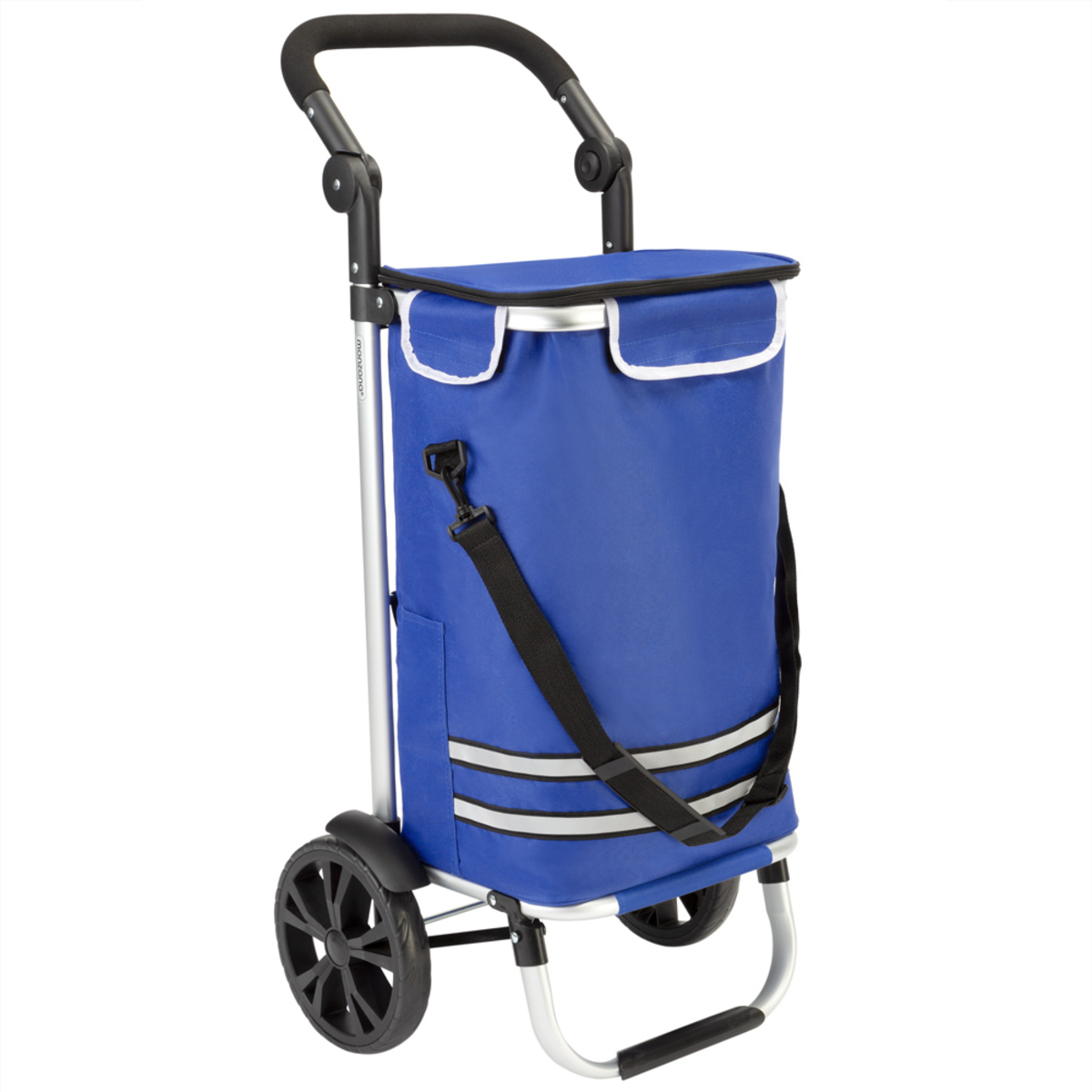 Bild 1 von monzana® Einkaufstrolley Blau Alu 56L 31x24x54cm