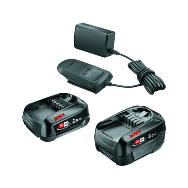 Bild 1 von BOSCH HOME & GARDEN Akku »Starter Set«, 18 V, 2,0Ah u. 3,0Ah Akku inkl. Ladegerät - schwarz