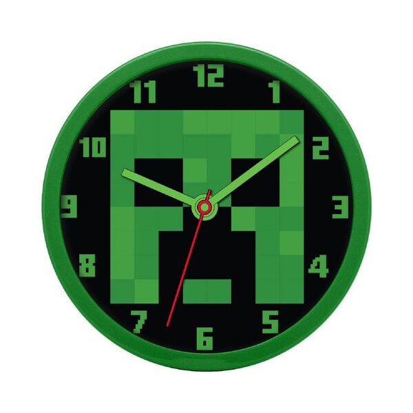 Bild 1 von Minecraft analoge Wanduhr mit 25cm Durchmesser: Stilvolle Zeitmessung für Gamer