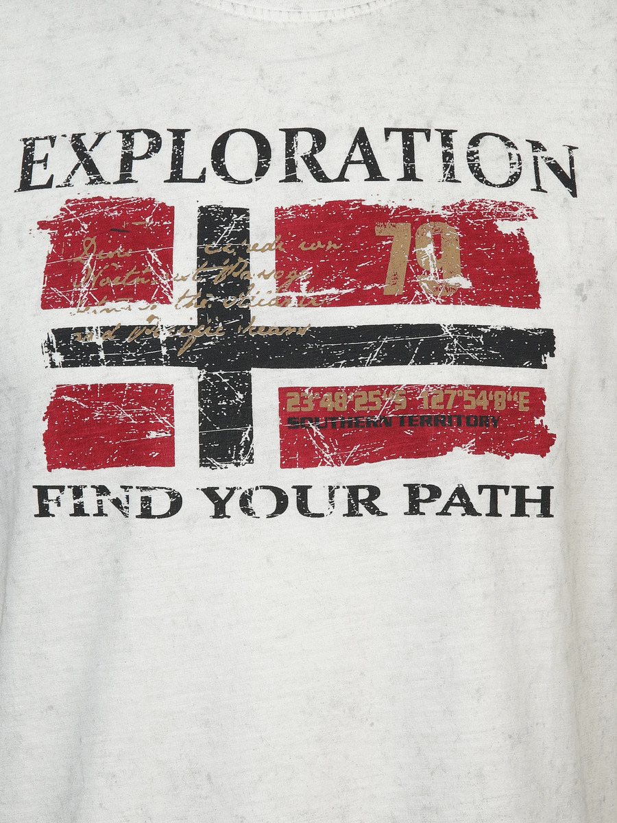 Bild 3 von Herren T-Shirt mit Frontbild Weiß